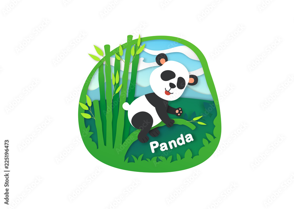 Alphabet Letter P-panda,paper cut concept vector illustration Alphabet Letter P-panda,paper cut concept vector illustration