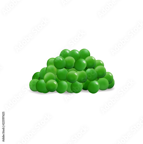 Green peas isolated on the white background