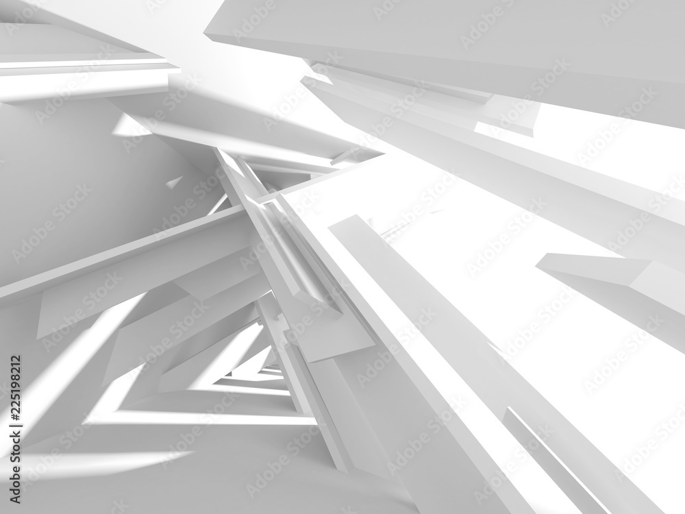 Fototapeta premium Futuristic White Architecture Design Background