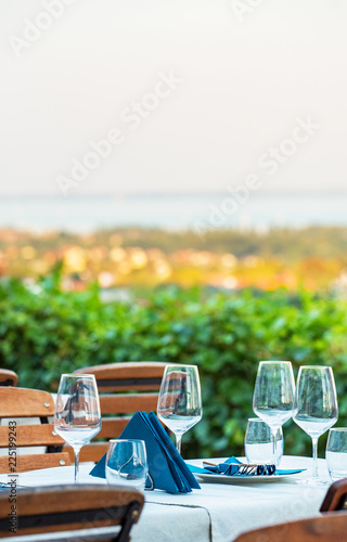 Nice restaurant with lake Balaton in the background