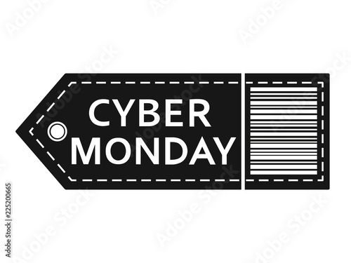 Cyber monday sale. Inscription design template. Cyber monday banner. Isolated vector illustration on white background.