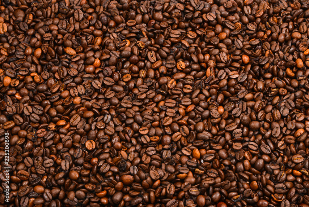 Coffee beans background. Top view. Coffee beans texture. Coffee beans background. Top view. Coffee beans texture.
