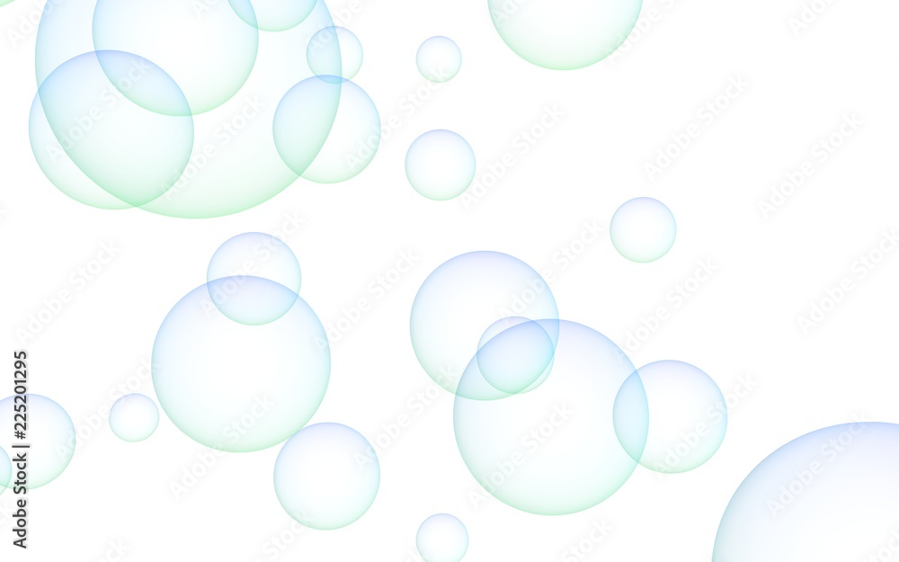 Light pastel colored background with pink bubbles. Wallpaper, texture blue balloons. 3D illustration