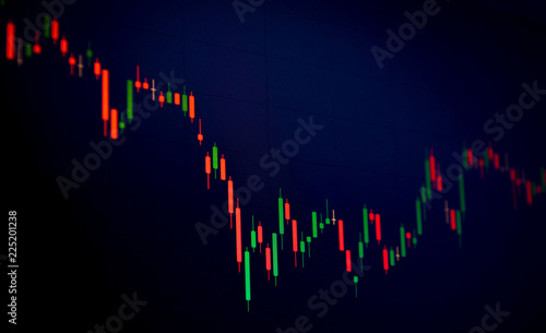 candlestick chart with black background