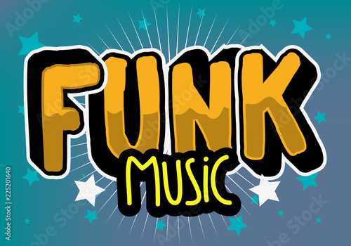 Funk Music Lettering Type Design Vector Image