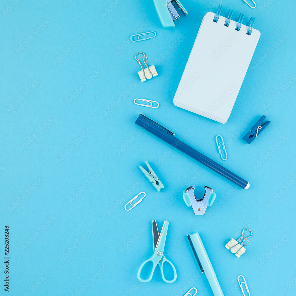 Workspace desk styled design office supplies Workspace desk styled design office supplies