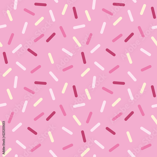 Happy sprinkles vector pattern in pink shades, seamless repeat. Trendy minimal pastel design. Suitable for cards, wrapping paper, apparel design, scrapbooking, wallpaper, home decor etc.