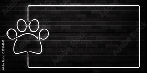 Vector realistic isolated neon sign of Pet Shop frame logo for decoration and covering on the wall background.