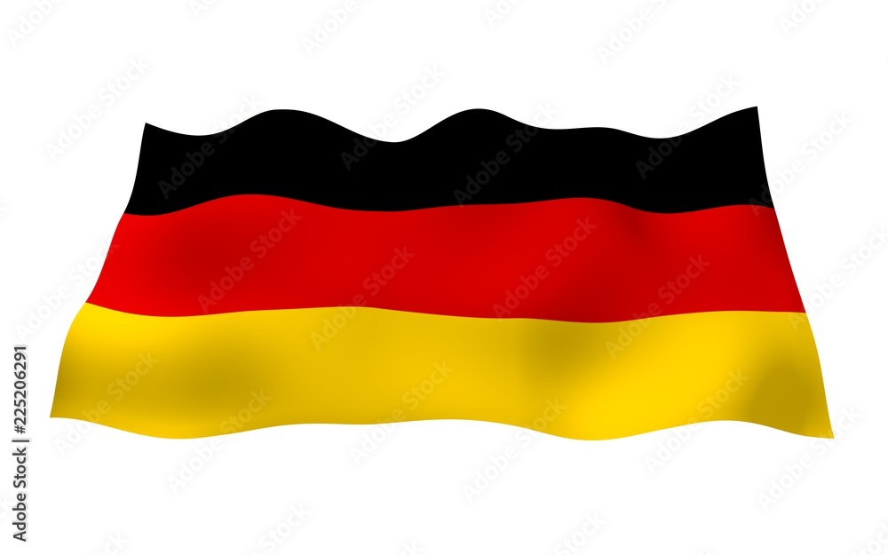 Flag of Germany. Wide format 3D illustration. State symbol of the Federal Republic of Germany. 3D rendering Flag of Germany. Wide format 3D illustration. State symbol of the Federal Republic of Germany. 3D rendering