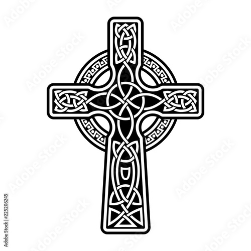 Celtic cross with patterns vector image