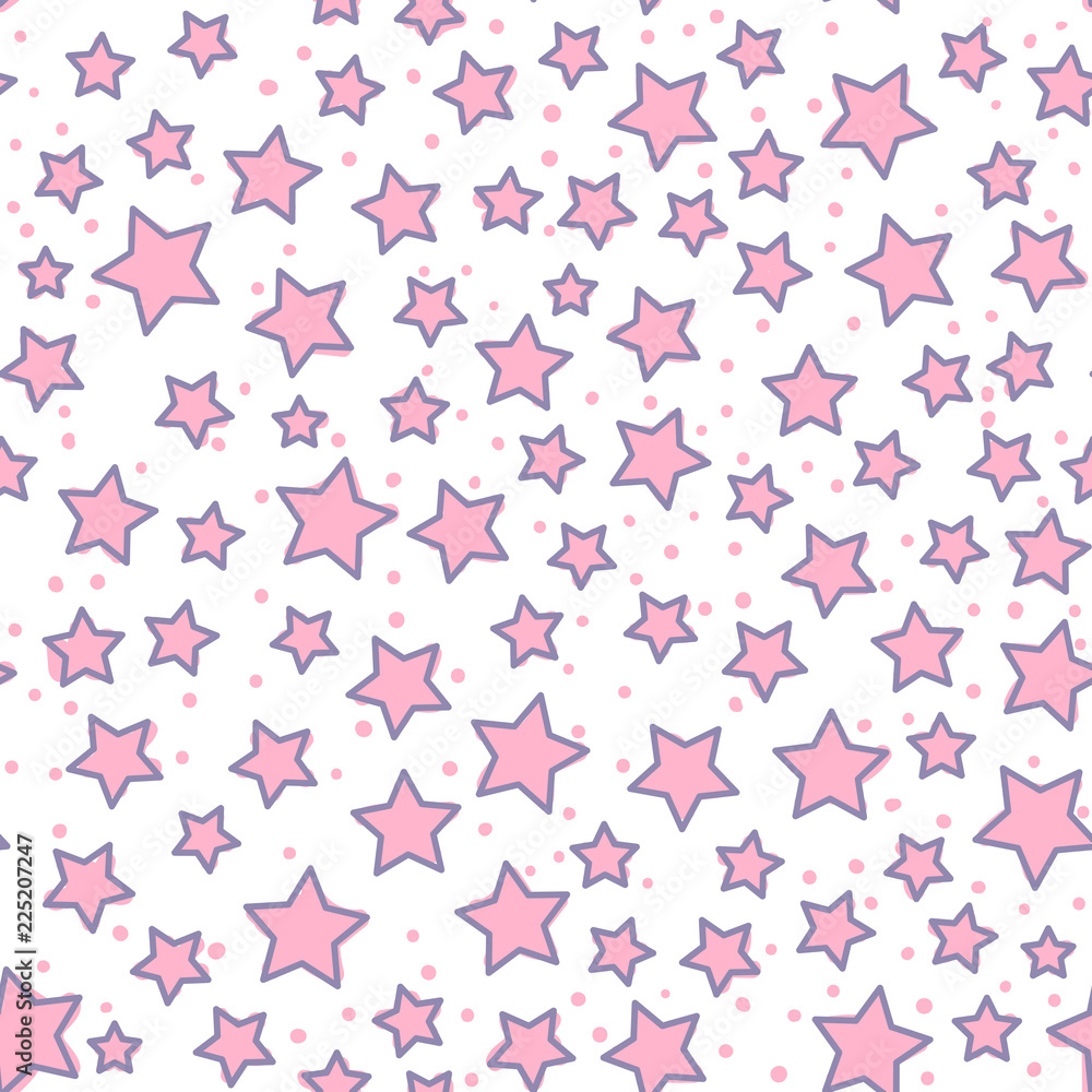 Seamless pattern. Modern Bright design for kids Vector Abstract cute star isolated on a white background. Seamless pattern. Modern Bright design for kids Vector Abstract cute star isolated on a white background.