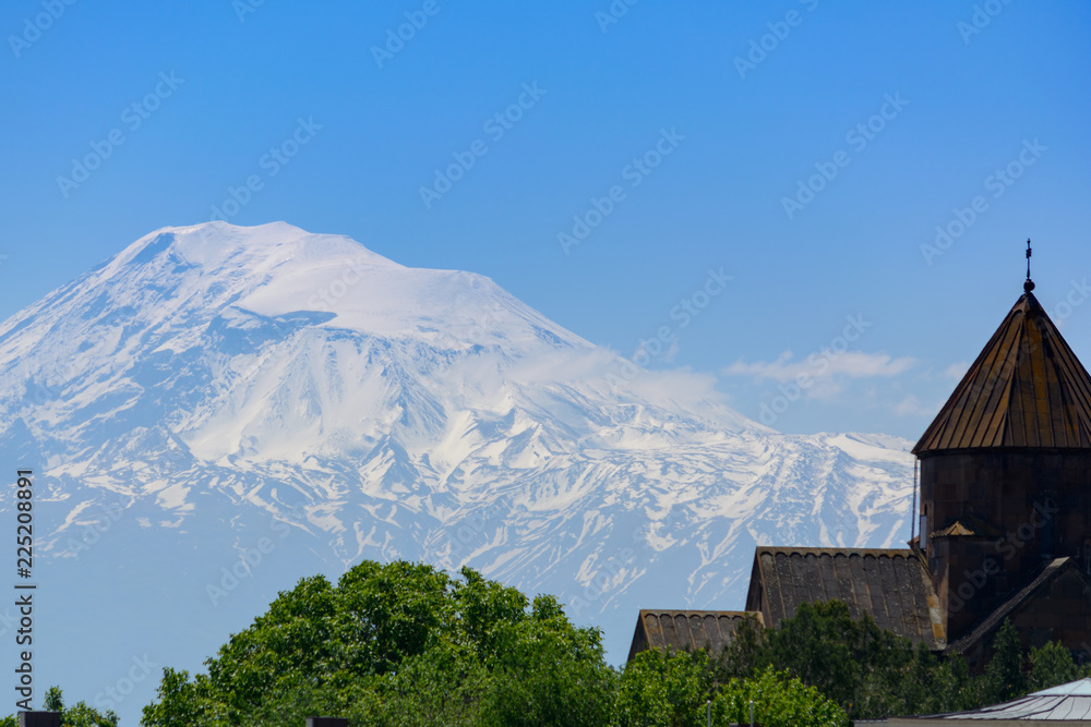 Echmiadzin Monastery. View on Ararat Mount.