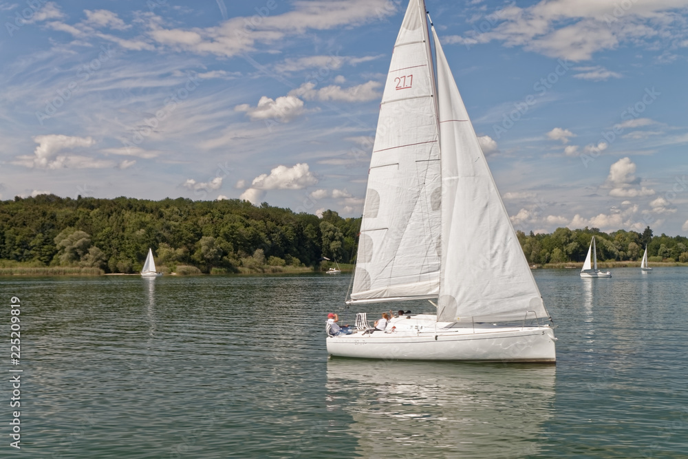Leisure, sport and recreation on beautiful Lake Chiemsee in Bavaria – Germany Leisure, sport and recreation on beautiful Lake Chiemsee in Bavaria – Germany