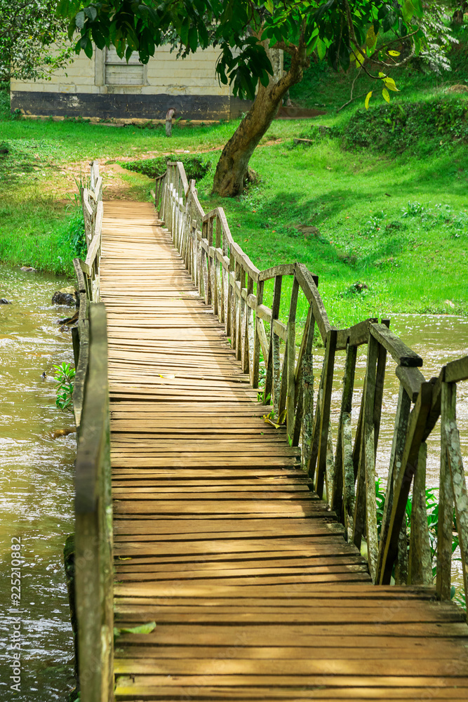 Obraz premium bridge to Ssezibwa Falls, Uganda