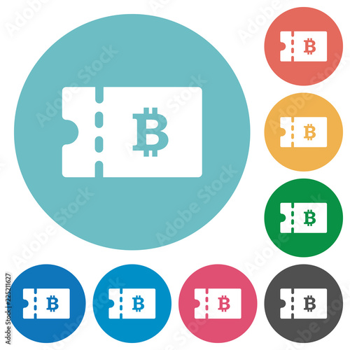 Bitcoin discount coupon flat round icons