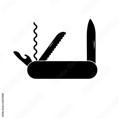 pocket knife icon, logo, on a white background