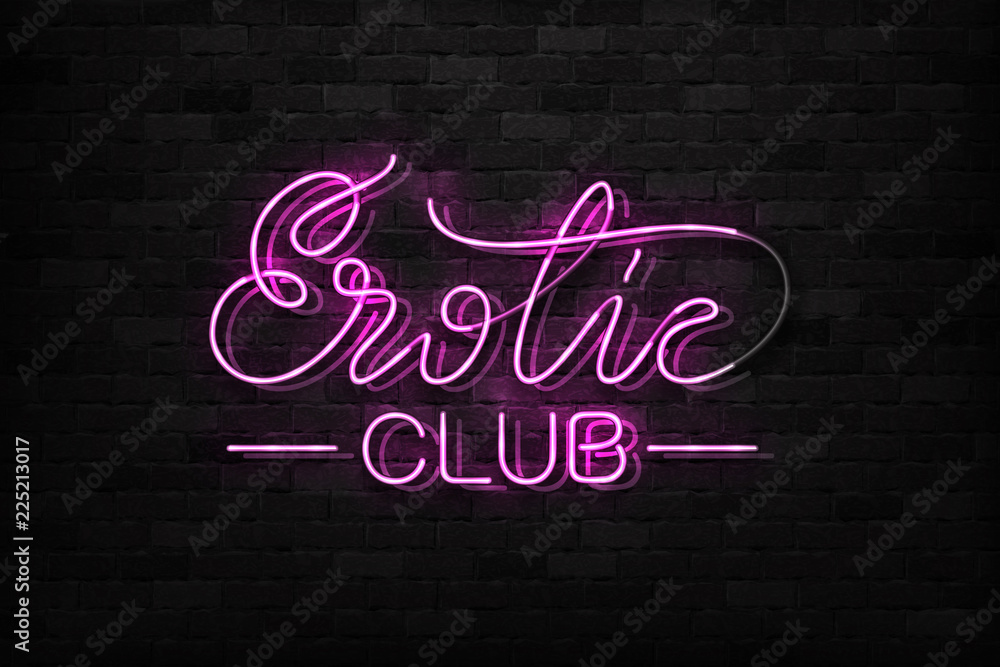 Vecteur Stock Vector Realistic Isolated Neon Sign Of Erotic Club Logo