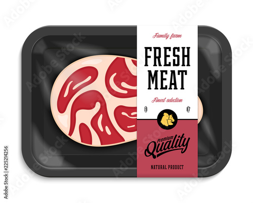 Vector meat packaging illustration
