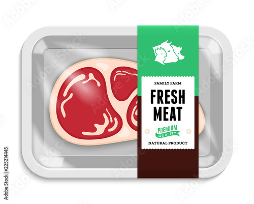 Vector meat packaging illustration