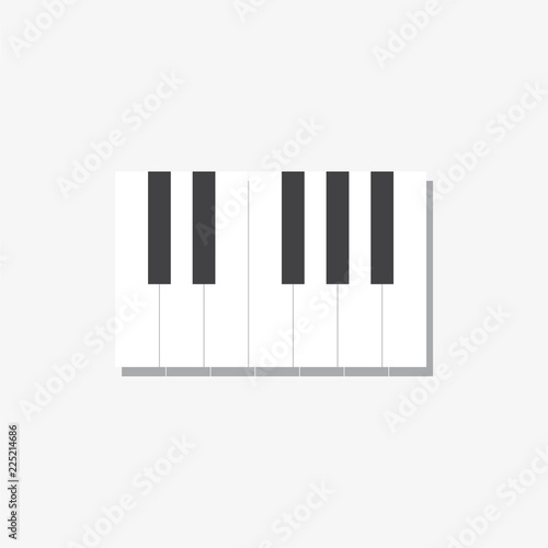 Piano keys flat black and white logo emblem