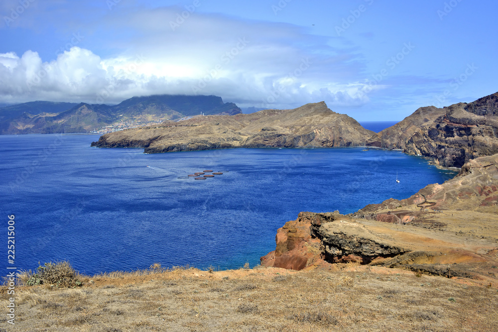 Views on trail to Ponta do Sao Lourenco peninsula, the eastern part of Madeira Island, Portugal