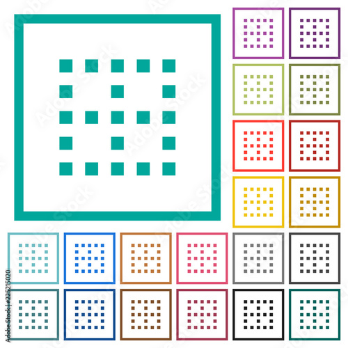 No borders flat color icons with quadrant frames