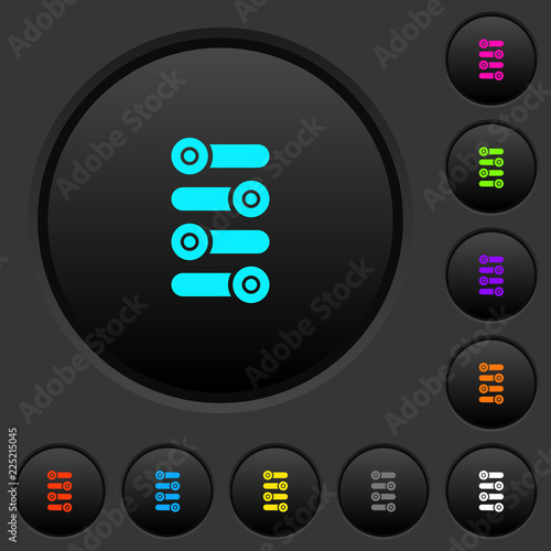 Fine tune dark push buttons with color icons