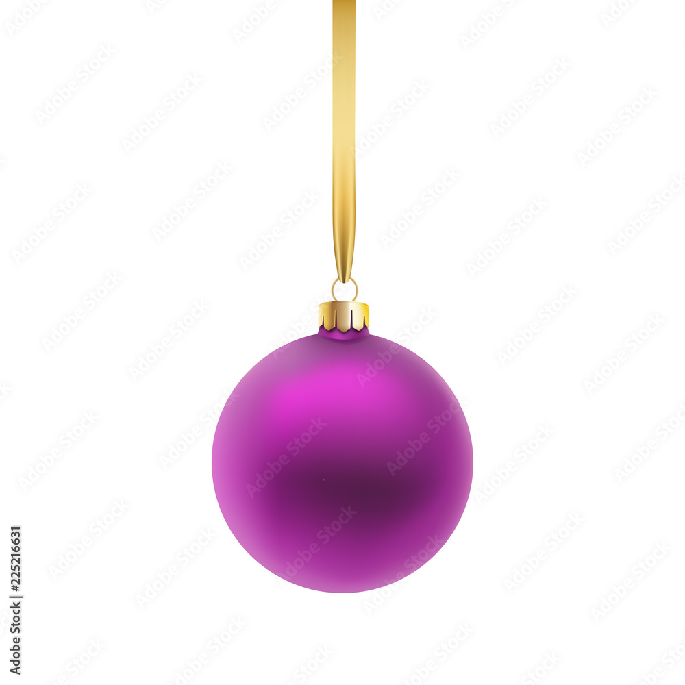 Violet Christmas ball, isolated on white background. Vector illustration. Violet Christmas ball, isolated on white background. Vector illustration.