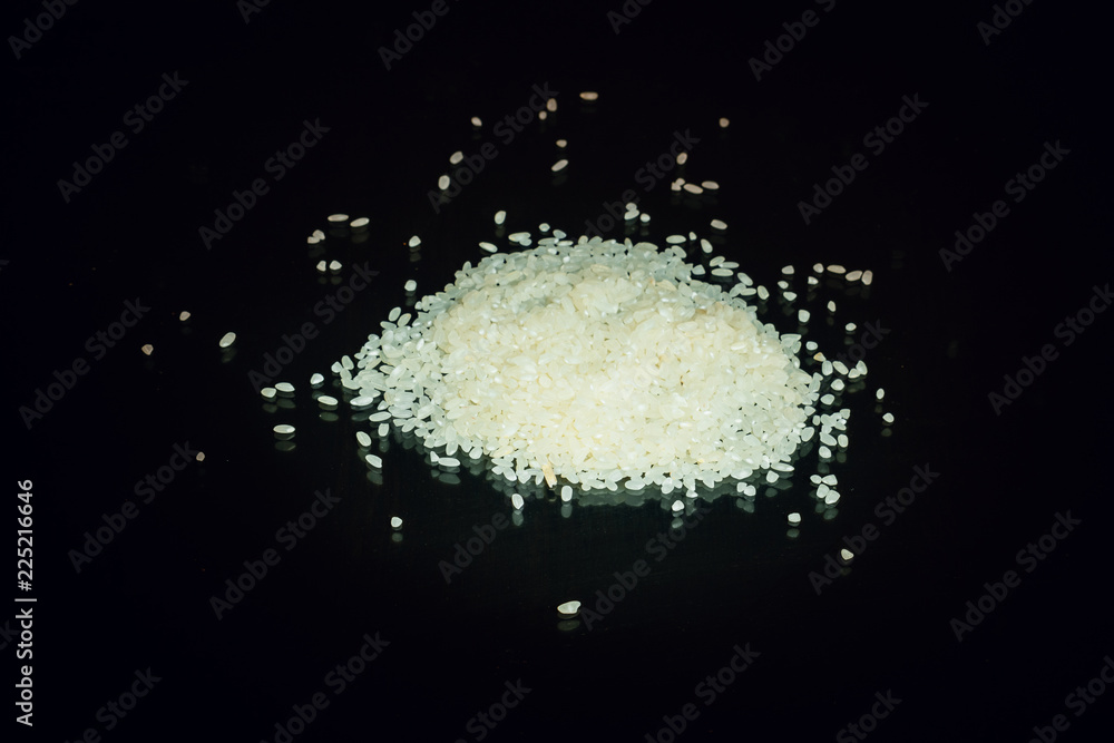 Grains of rice on a dark background Grains of rice on a dark background
