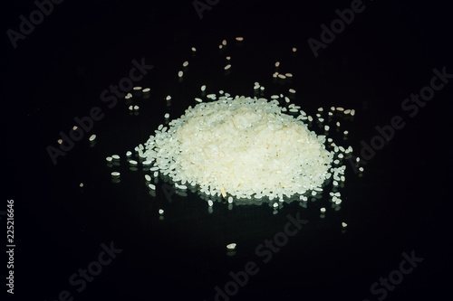 Grains of rice on a dark background