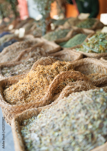 Various isolated spices in the foreground with Blur.