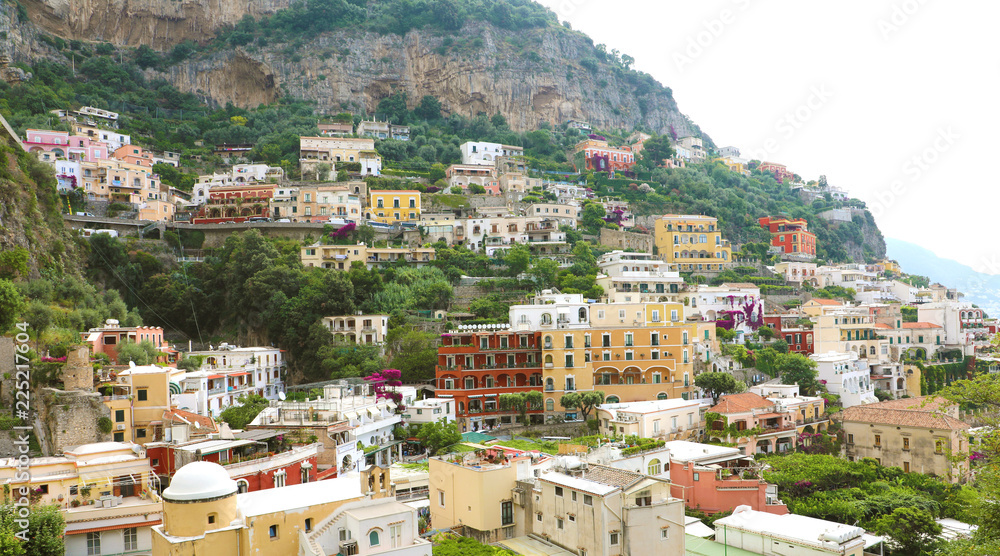 Stunning view of Positano village, Amalfi Coast, Italy