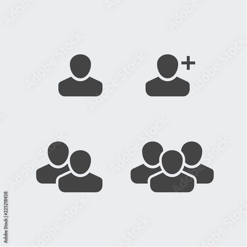 User Profile Group Set Icon Symbol. Vector