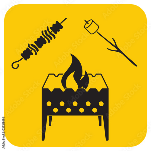 Brazier, zephyr and kebab icon
