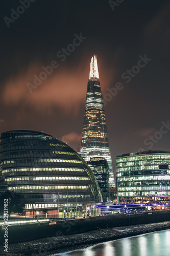 The Shard in London at night