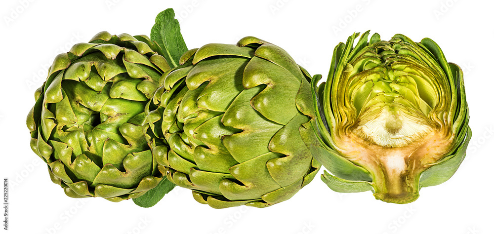Fresh artichoke isolated on white background with clipping path Fresh artichoke isolated on white background with clipping path