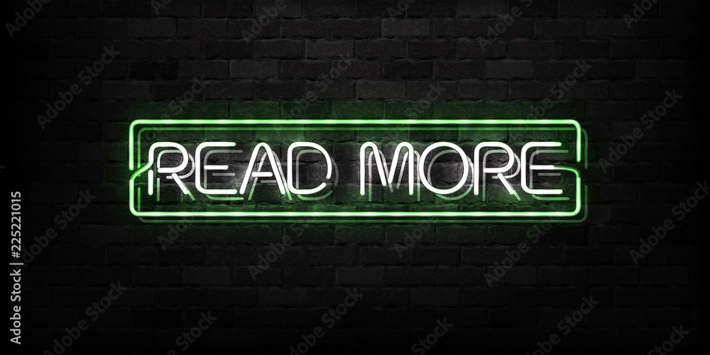 Vector realistic isolated neon sign of Read More button logo for decoration and covering on the wall background.