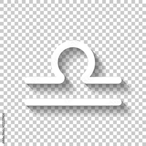 Astrological sign. Libra simple icon. White icon with shadow on