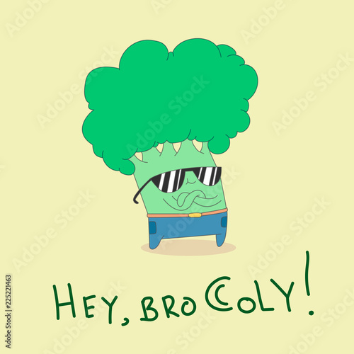 funny doodle with broccoly