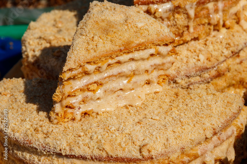 Wallpaper Mural Tasty homemade layered honey cake close-up Torontodigital.ca