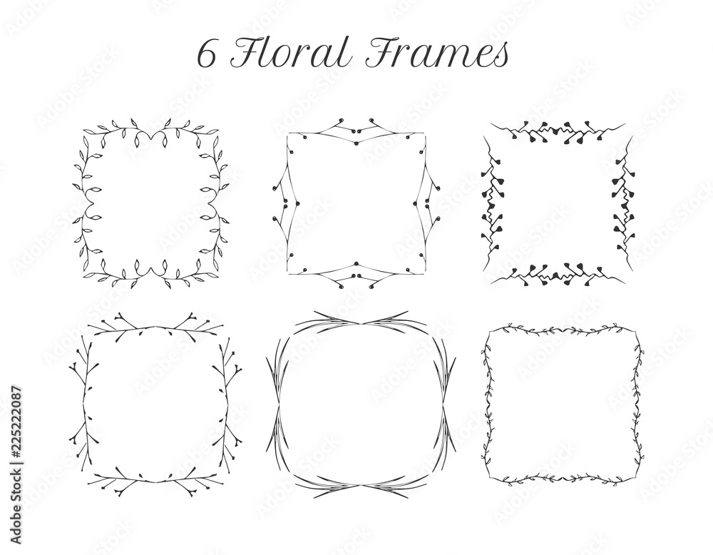 Fototapeta premium square vintage floral frames