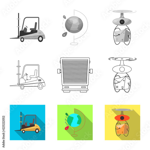 Vector design of goods and cargo logo. Set of goods and warehouse vector icon for stock.