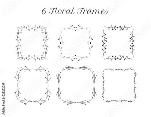 square vintage floral frames