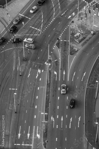 The hague city skyline viewpoint black and white, Netherlands photo