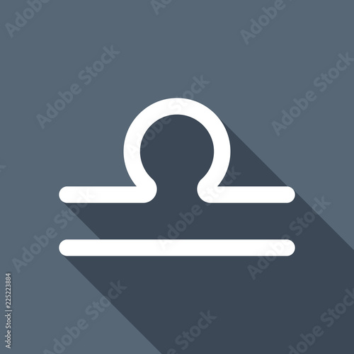 Astrological sign. Libra simple icon. White flat icon with long