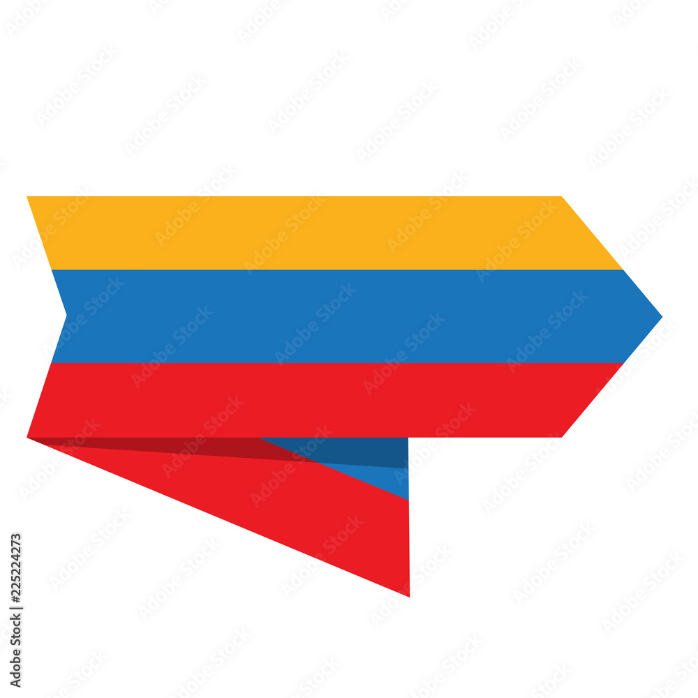 Flag of Colombia on a label