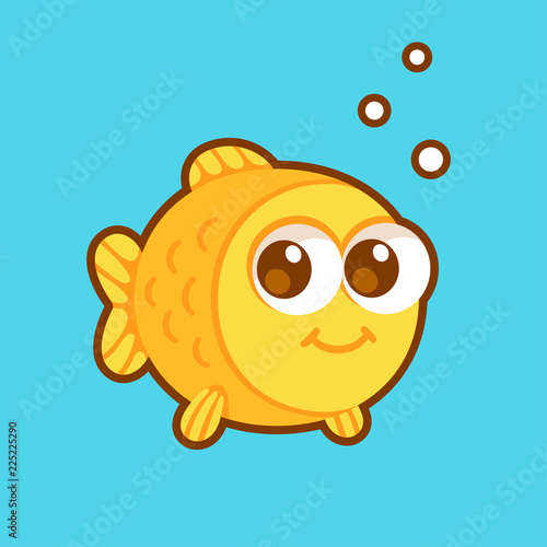 Cute cartoon goldfish