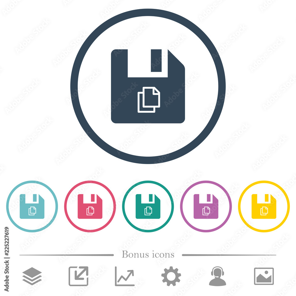 Copy file flat color icons in round outlines Copy file flat color icons in round outlines
