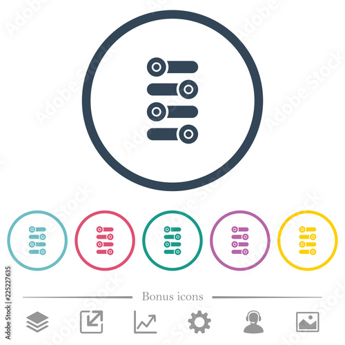 Fine tune flat color icons in round outlines