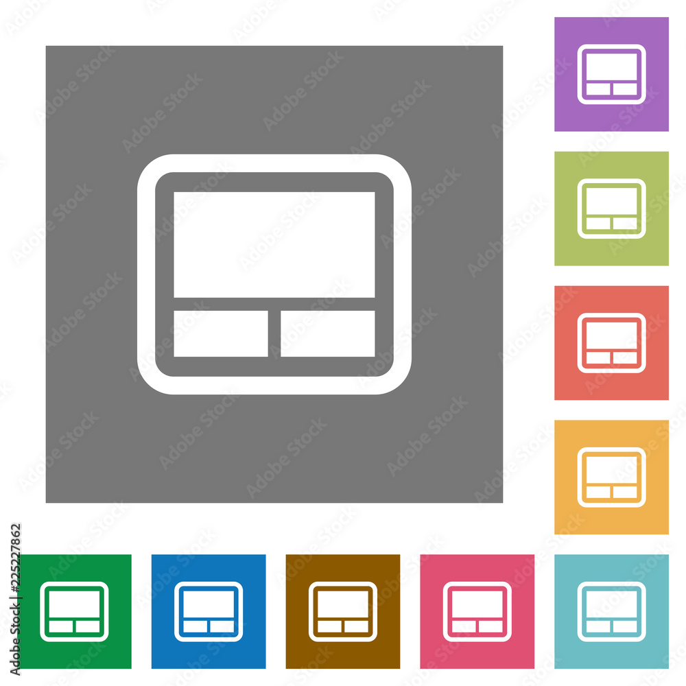 Laptop touchpad square flat icons Laptop touchpad square flat icons